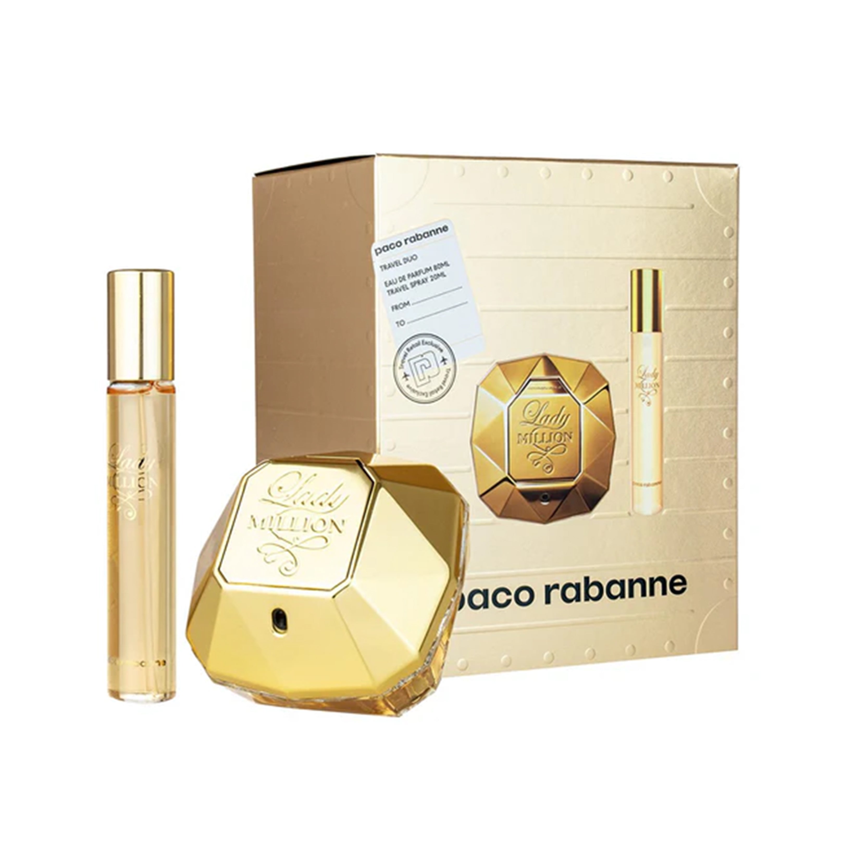Rabanne Lady Million Eau De Parfum Travel Duo 2-Piece Gift Set for Women